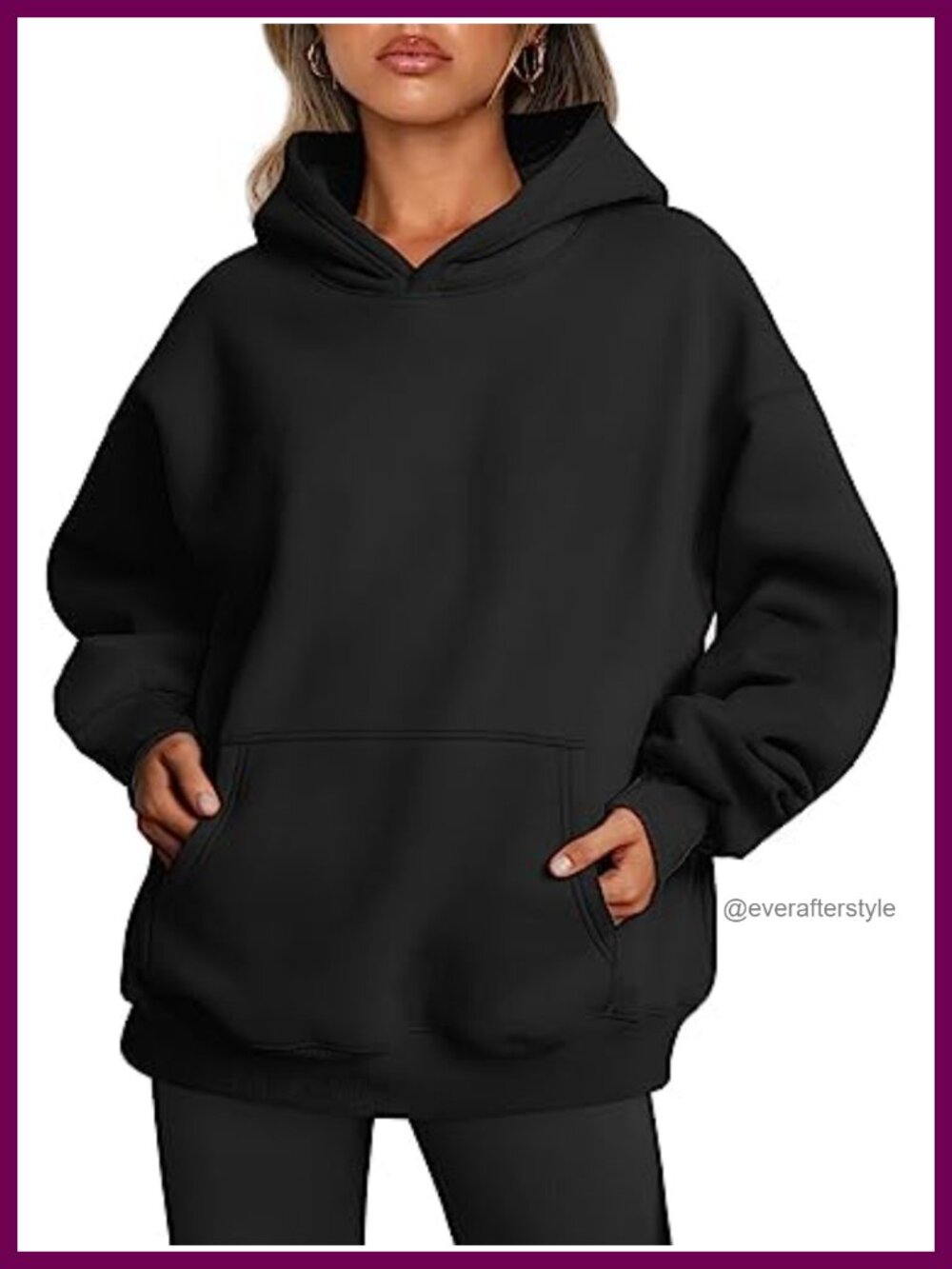 Oversized Hoodie 50% Polyester 50% Cotton Fleece Pullover Womens Sweatshirt